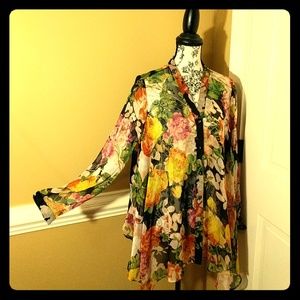 Flowered sheer shirt
